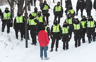 Police Break Up Ottawa Truck Protest : February 2022 : Personal Photo Projects : Photos : Richard Moore : Photographer